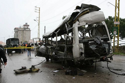 Bikfaya Lebanon Bus Bomb Explosion