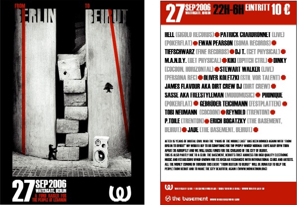 FUNDRAISER : From Berlin to Beirut @ the Watergate
